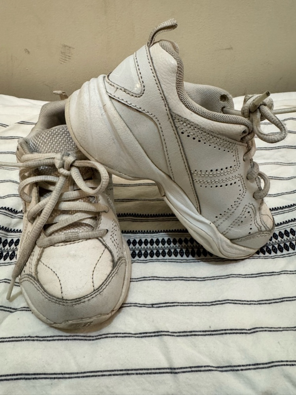 New Balance White Kids' Lace-Up Sneakers